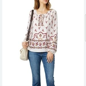 Bobeau Bridgette Peasant Top Women's Size Xsmall Boho
